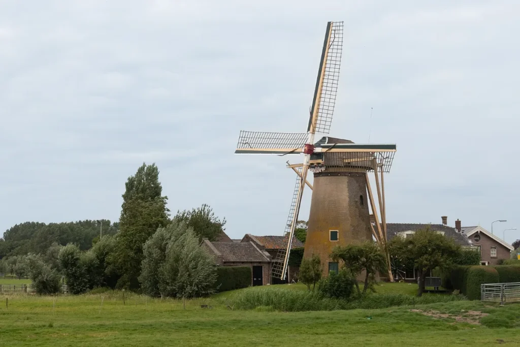 Midden-Delflandroute: molen De Drie Lelies aan de rand van Maasland