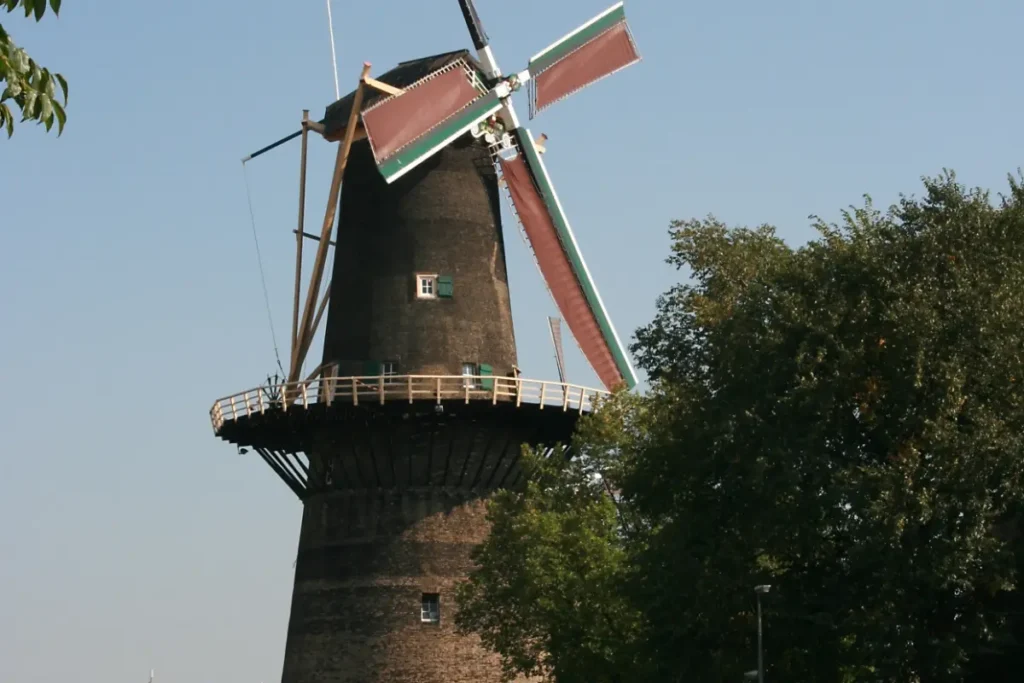 Wandelen Schiedam: een van de Schiedamse molens op de Parken- en Molenroute
